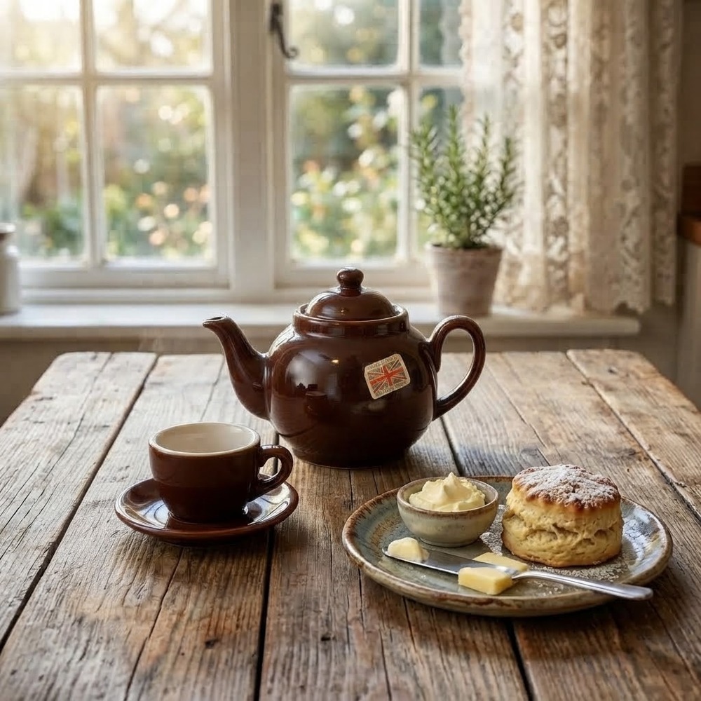 Vintage Cefn Craft Brown Teapot Made in England Glossy British Pottery Retro